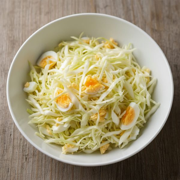 салат из свежей капусты с яйцом